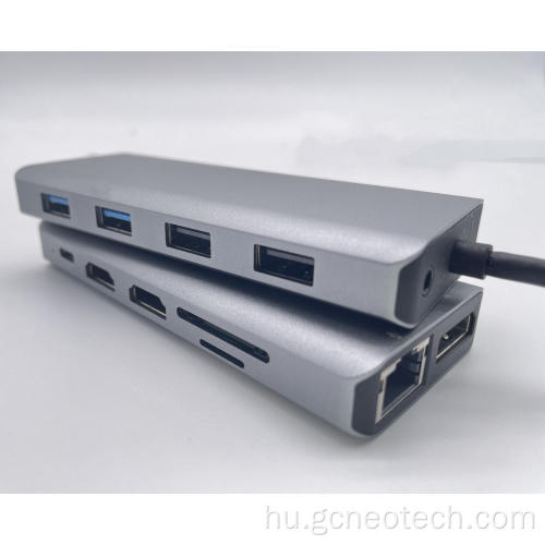 12 in-1 dokkoló állomás adapter típusú C laptop USB